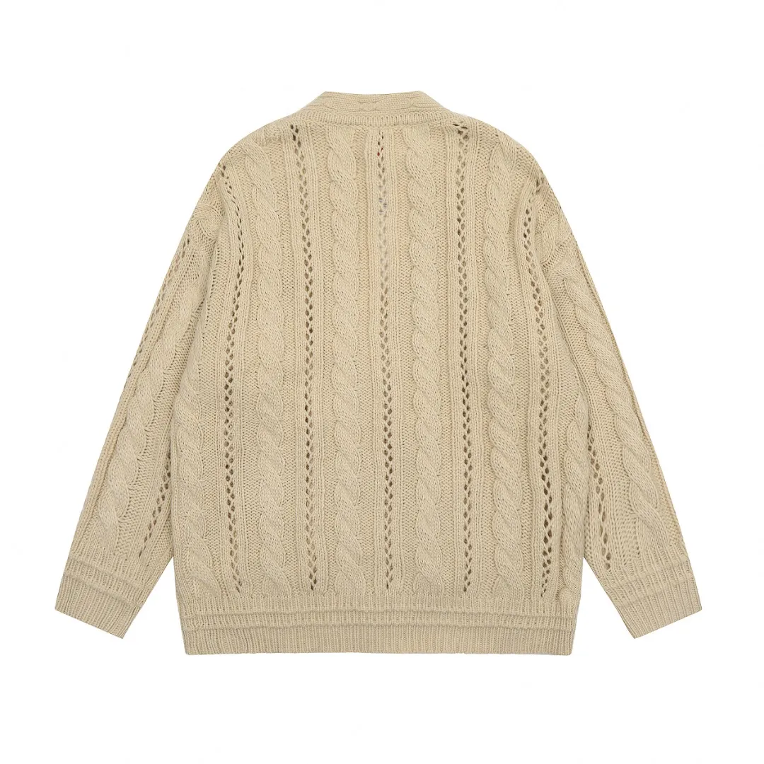 vivienne west wood West Queen Vivian Saturn New Retro "Unisex" Hollow Knitted Sweater Wool Cardigan 2024 Spring Latest Style Size: S -M- L Color: Apricot Black